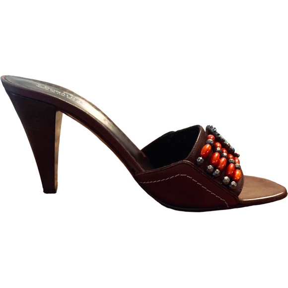 Donald J. Pliner Couture Nya Southwest Beaded Slide / Slip On / Mules Heels sz 7 - Picture 10 of 13